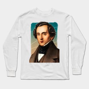 German Composer Felix Mendelssohn illustration Long Sleeve T-Shirt